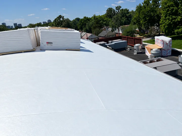 Re-coated roof around rooftop units (retouched photo)